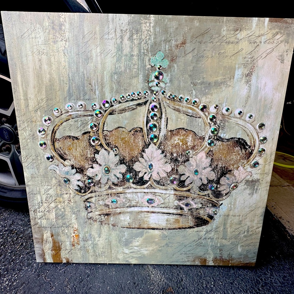 Kirklands Home Canvas with jewel detail